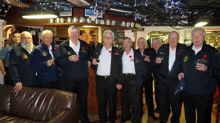 Wardroom aboard HMCS St. John after delivering Sackville model