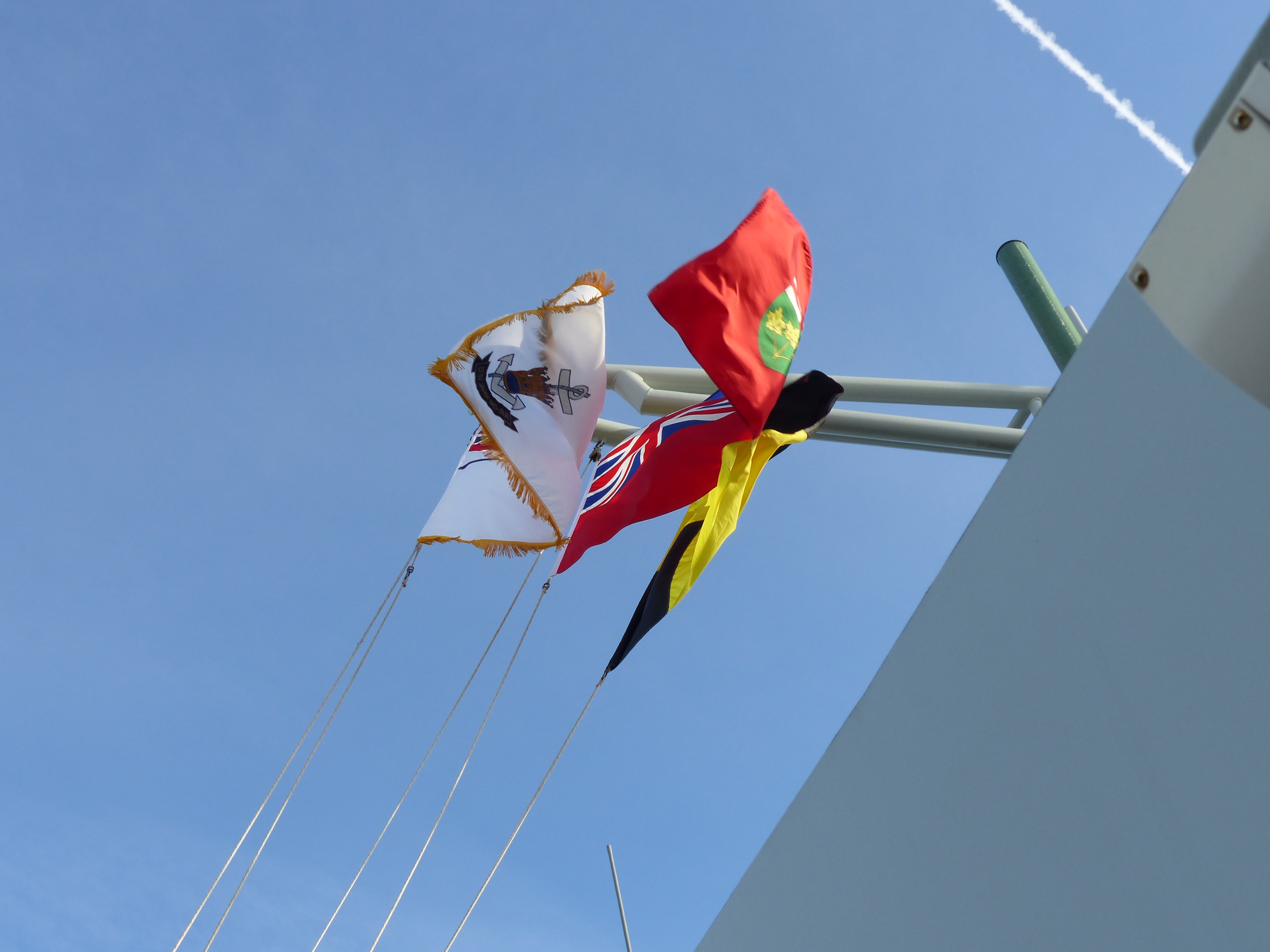 BONV Ensign flying on Port Yardarm